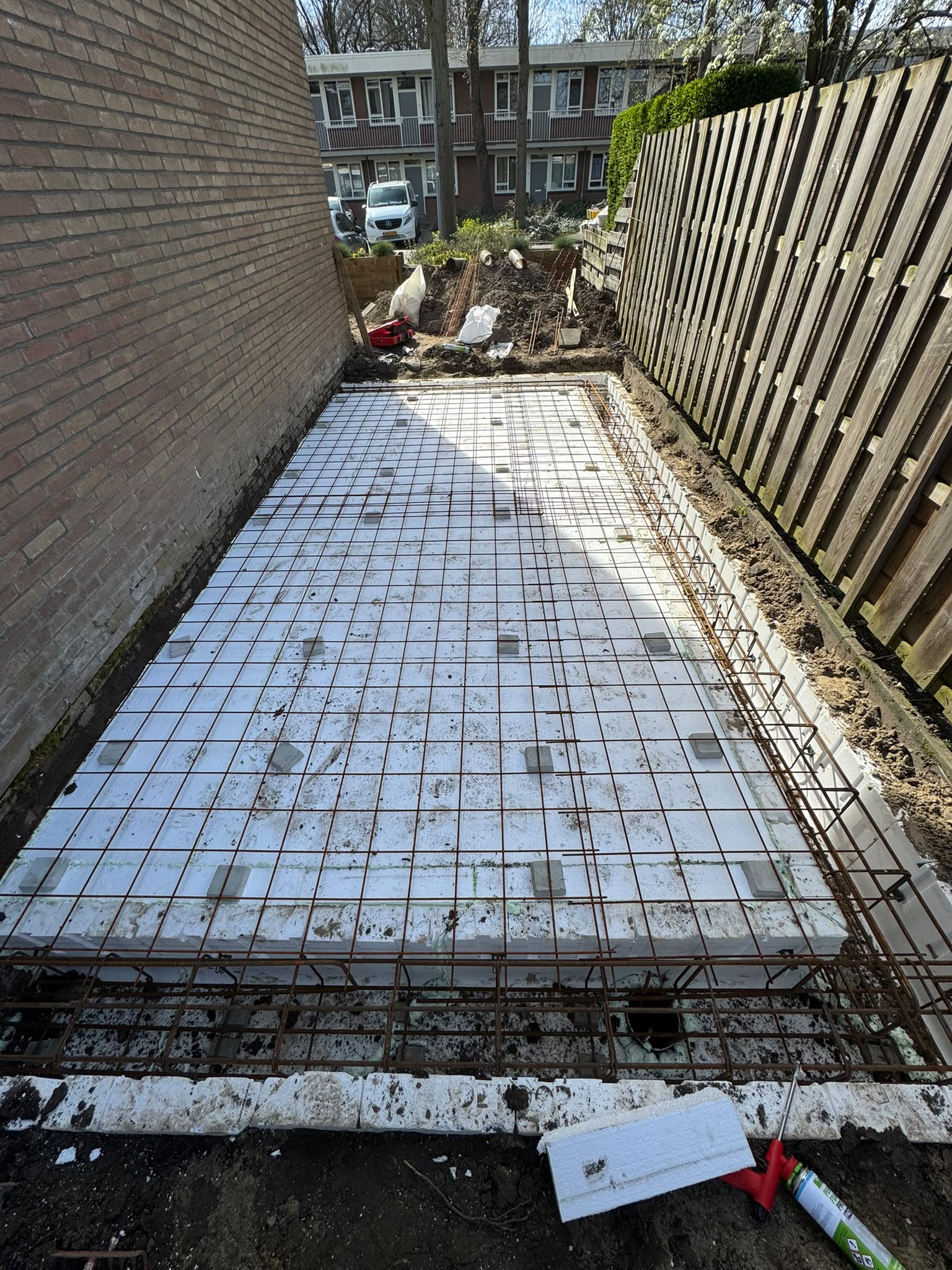 Stucwerk monteur aan het werk
